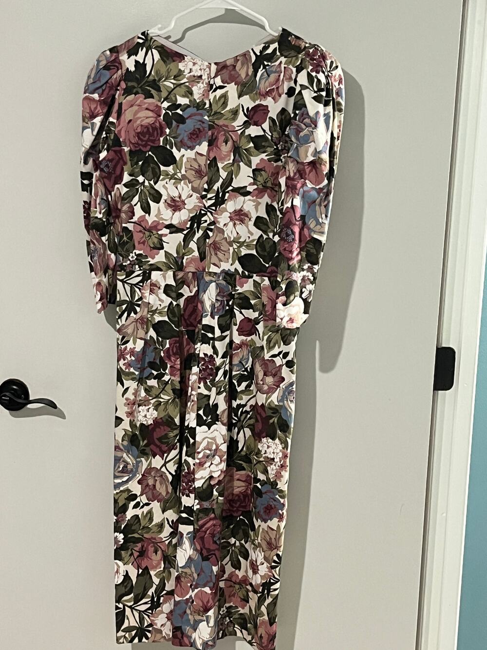 Vintage Lanz Originals Floral Prairie Dress Cottagecore Puff Sleeve Midi 12